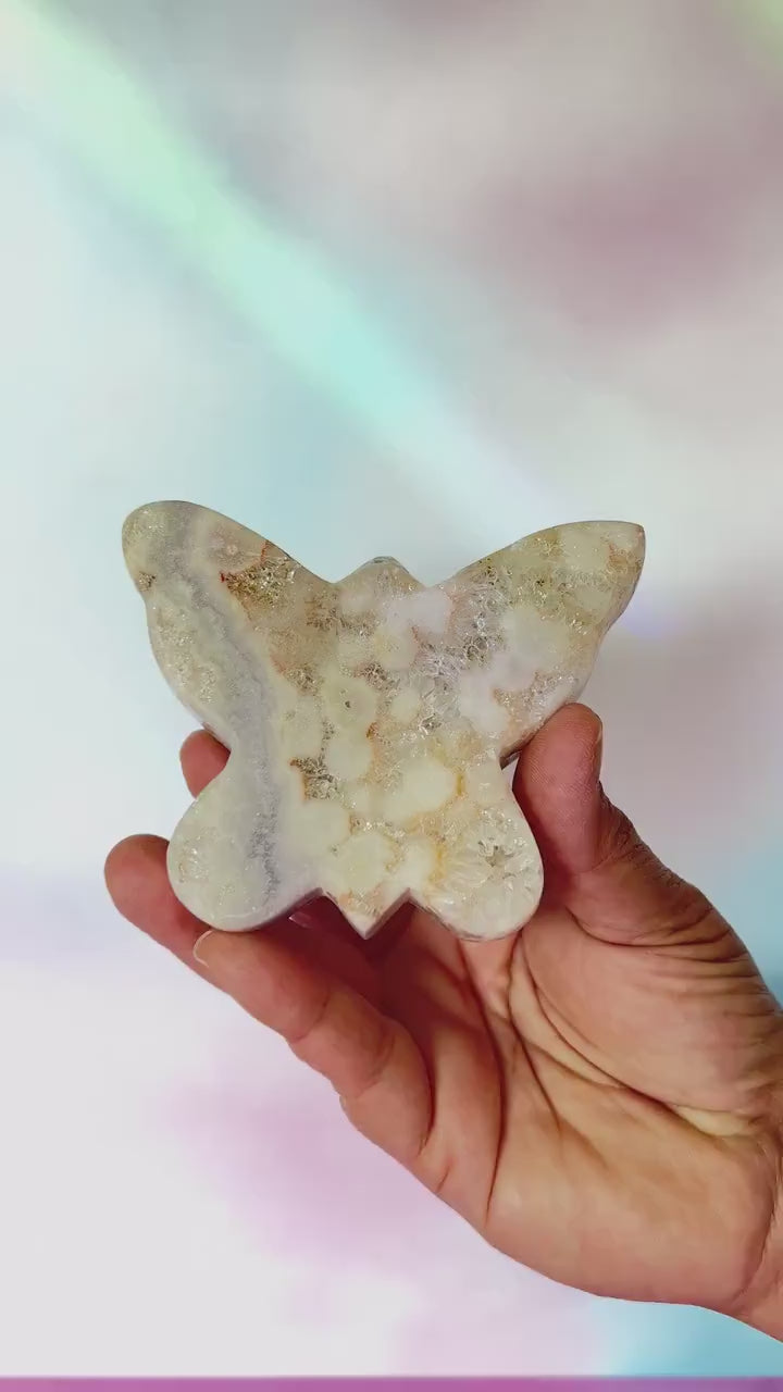 Pink Amethyst Butterfly Beautifully hand carved. 4 inches wide and weighs 12.5 ounces