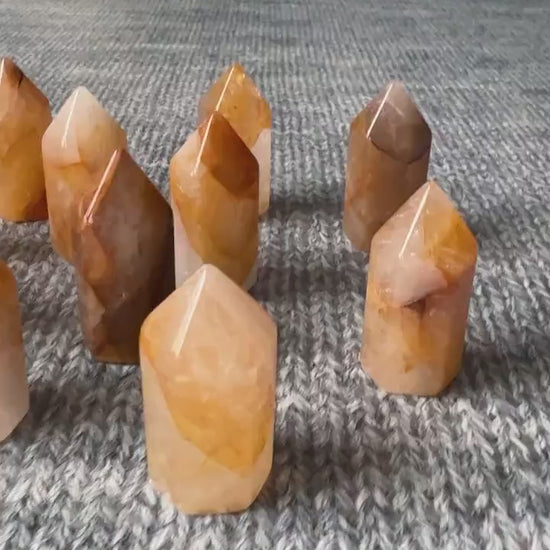 MINI Golden Healer Quartz points, small Quartz points with Iron Oxide inclusions