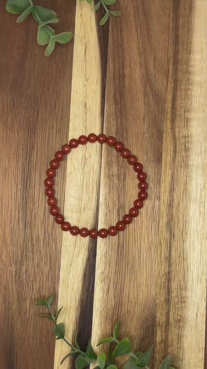 Red Jasper Stretch Bracelet - Handmade Beaded stretch Jewelry for Stylish Comfort