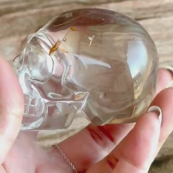 Gorgeous Smoky Quartz Skull with incredible clarity. Authentic Gemstone Crystal Skull, Halloween Decor