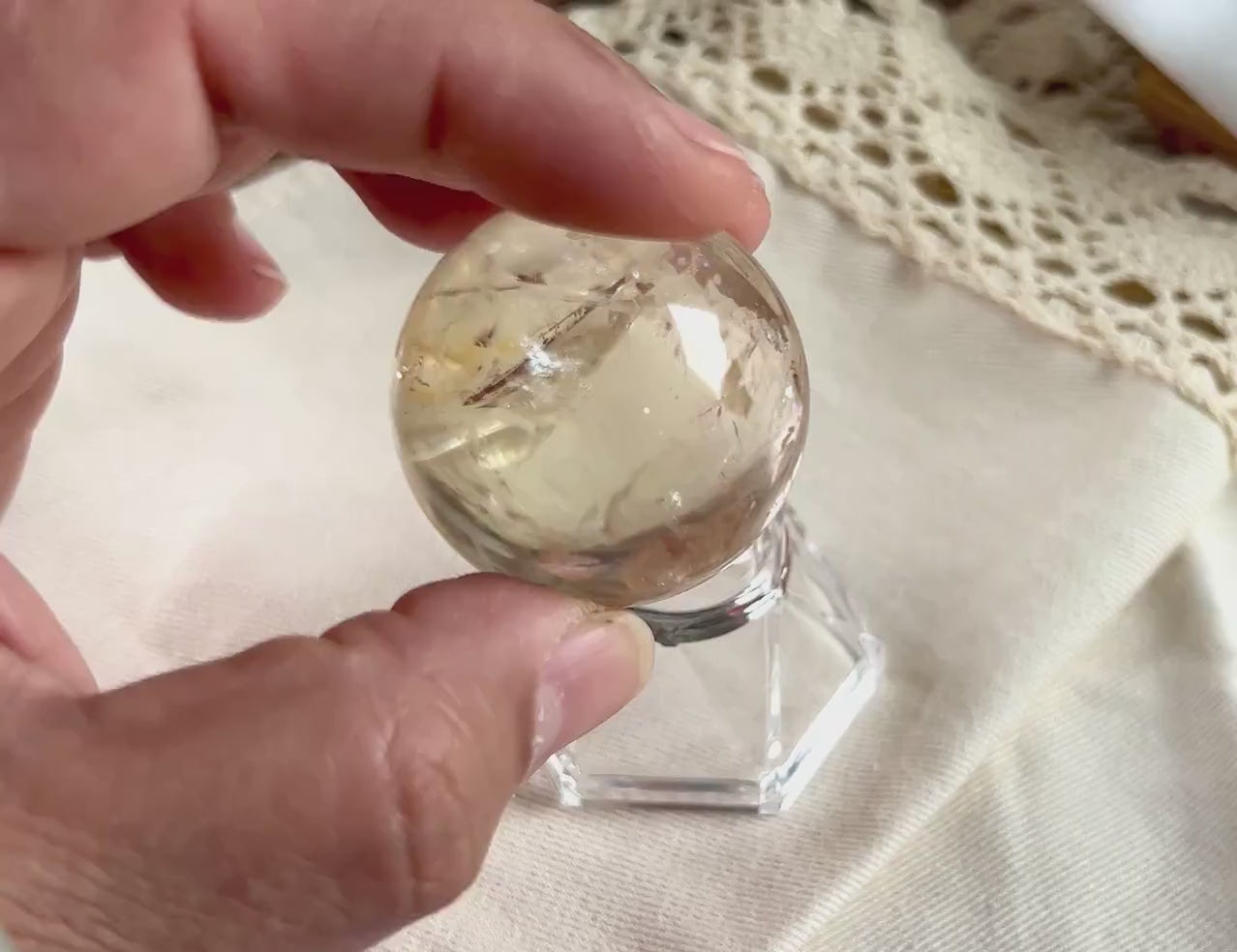 Gorgeous Natural Citrine Sphere, 2.2 oz Perfect for gift giving or for your home, office, or altar decor.