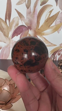 Stunning High Quality Mahogany Obsidian 2 inch Sphere,  weighs 8.0 AKA Red Obsidian & Mountain Mahogany