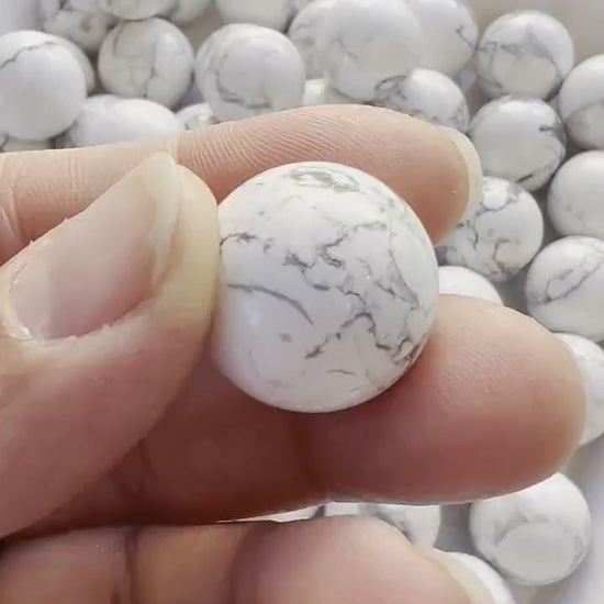 Calming Howlite Mini sphere || marble sized || approx. 20mm || listing is for 1 (one) sphere ||