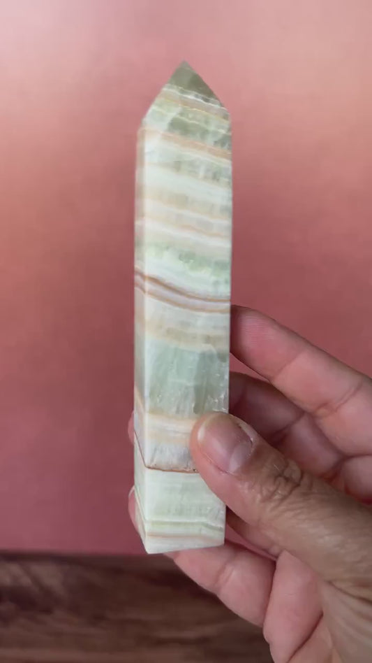 Pistachio Calcite healing crystals and stones