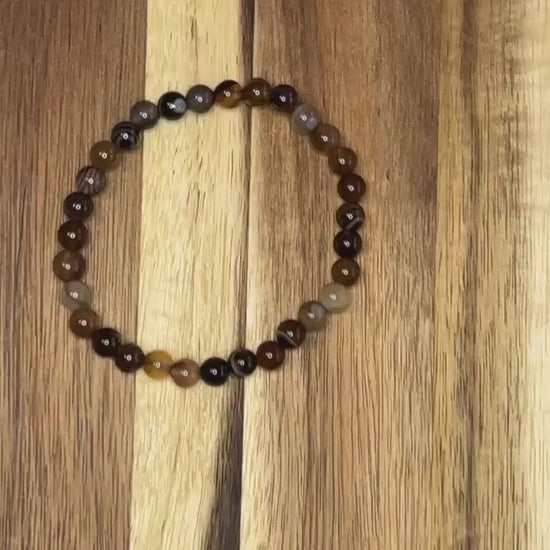 Botswana Agate Stretch Bracelet - Handmade Beaded stretch Jewelry for Stylish Comfort bead size approx 4mm