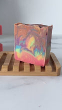 Load and play video in Gallery viewer, Handmade  cold process Soap bars, Vegan and Cruelty Free Ingredients, Gentle on Skin, Phthalate &amp; paraben free scent - retro summer
