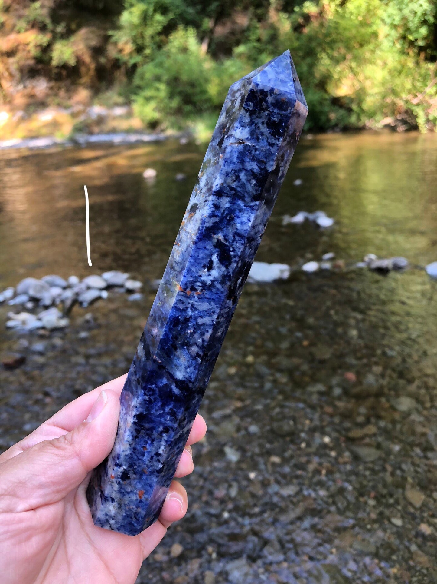 Sodalite Tower || Crystal Healing Tall & Skinny || Dark Blue || High Quality || Calm || Harmony || Reiki Stone || Chakras || Meditation