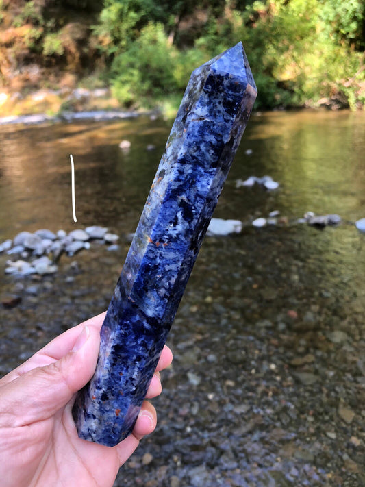 Sodalite Tower || Crystal Healing Tall & Skinny || Dark Blue || High Quality || Calm || Harmony || Reiki Stone || Chakras || Meditation