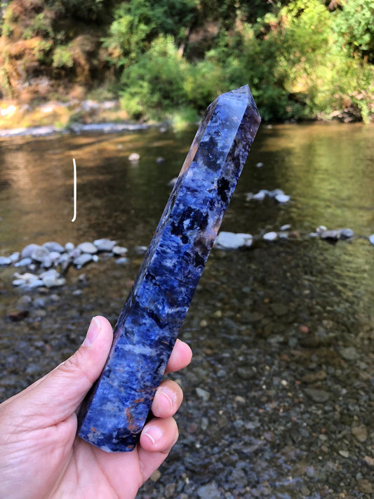 Sodalite Tower || Crystal Healing Tall & Skinny || Dark Blue || High Quality || Calm || Harmony || Reiki Stone || Chakras || Meditation