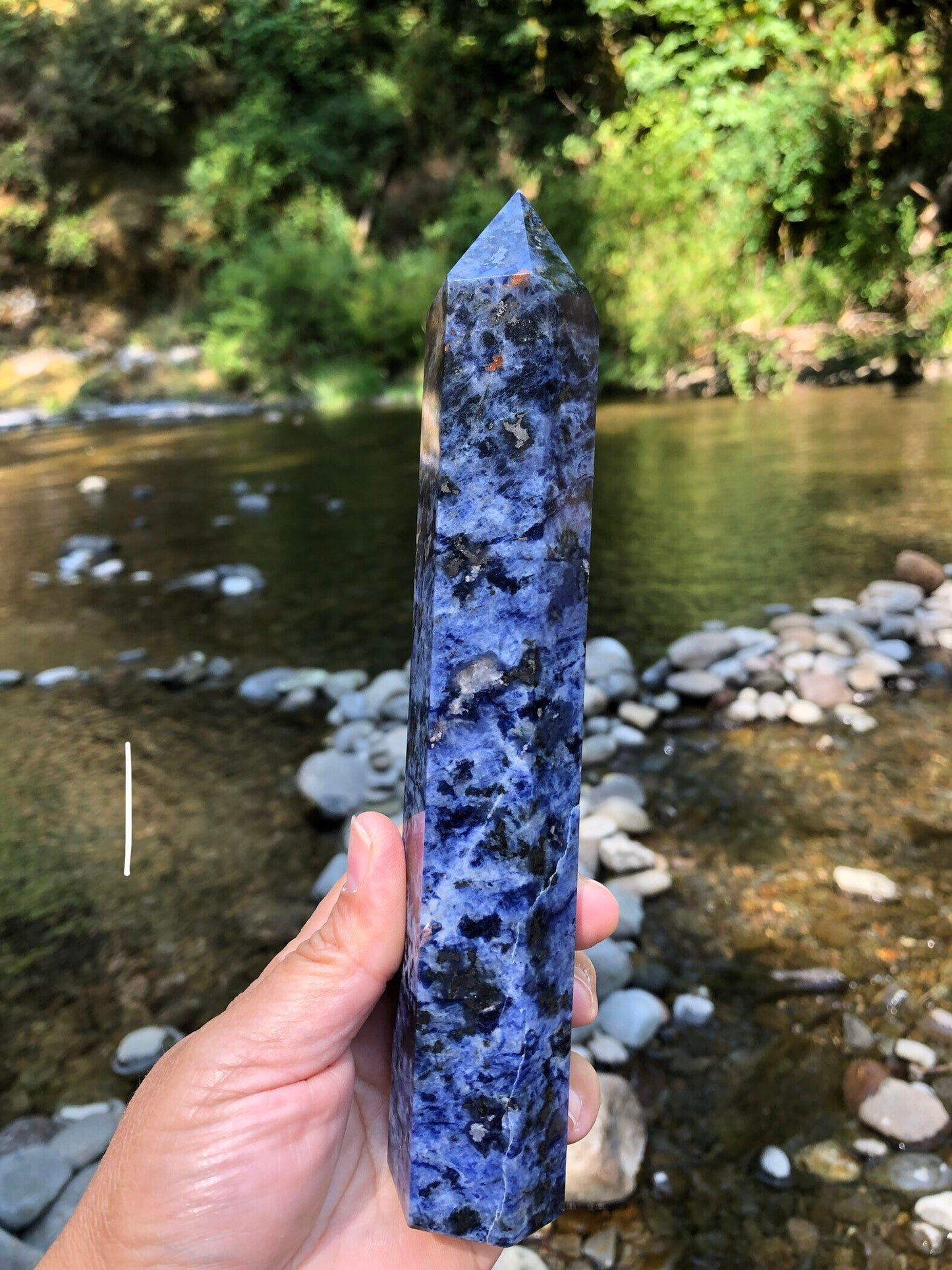 Sodalite Tower || Crystal Healing Tall & Skinny || Dark Blue || High Quality || Calm || Harmony || Reiki Stone || Chakras || Meditation