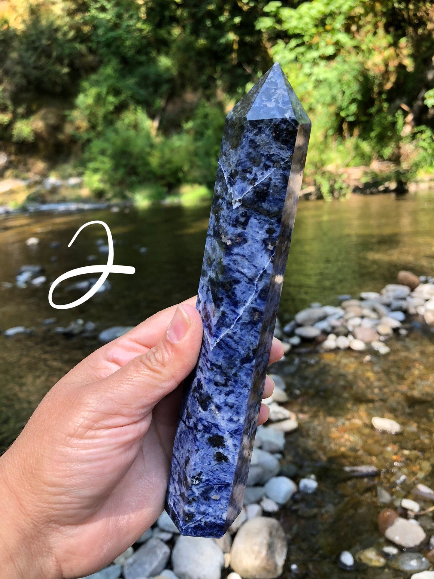 Sodalite Tower || Crystal Healing Tall & Skinny || Dark Blue || High Quality || Calm || Harmony || Reiki Stone || Chakras || Meditation