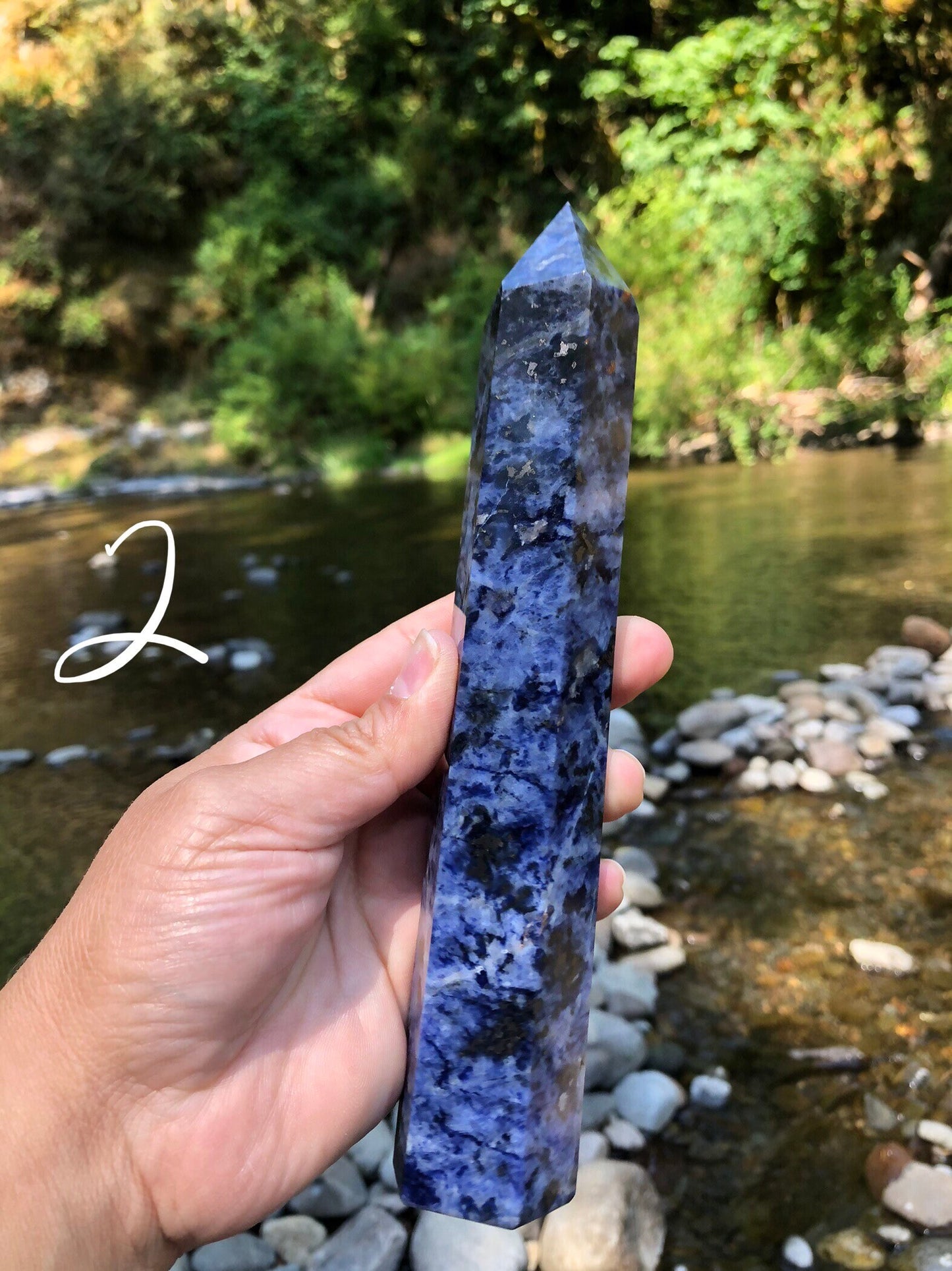Sodalite Tower || Crystal Healing Tall & Skinny || Dark Blue || High Quality || Calm || Harmony || Reiki Stone || Chakras || Meditation