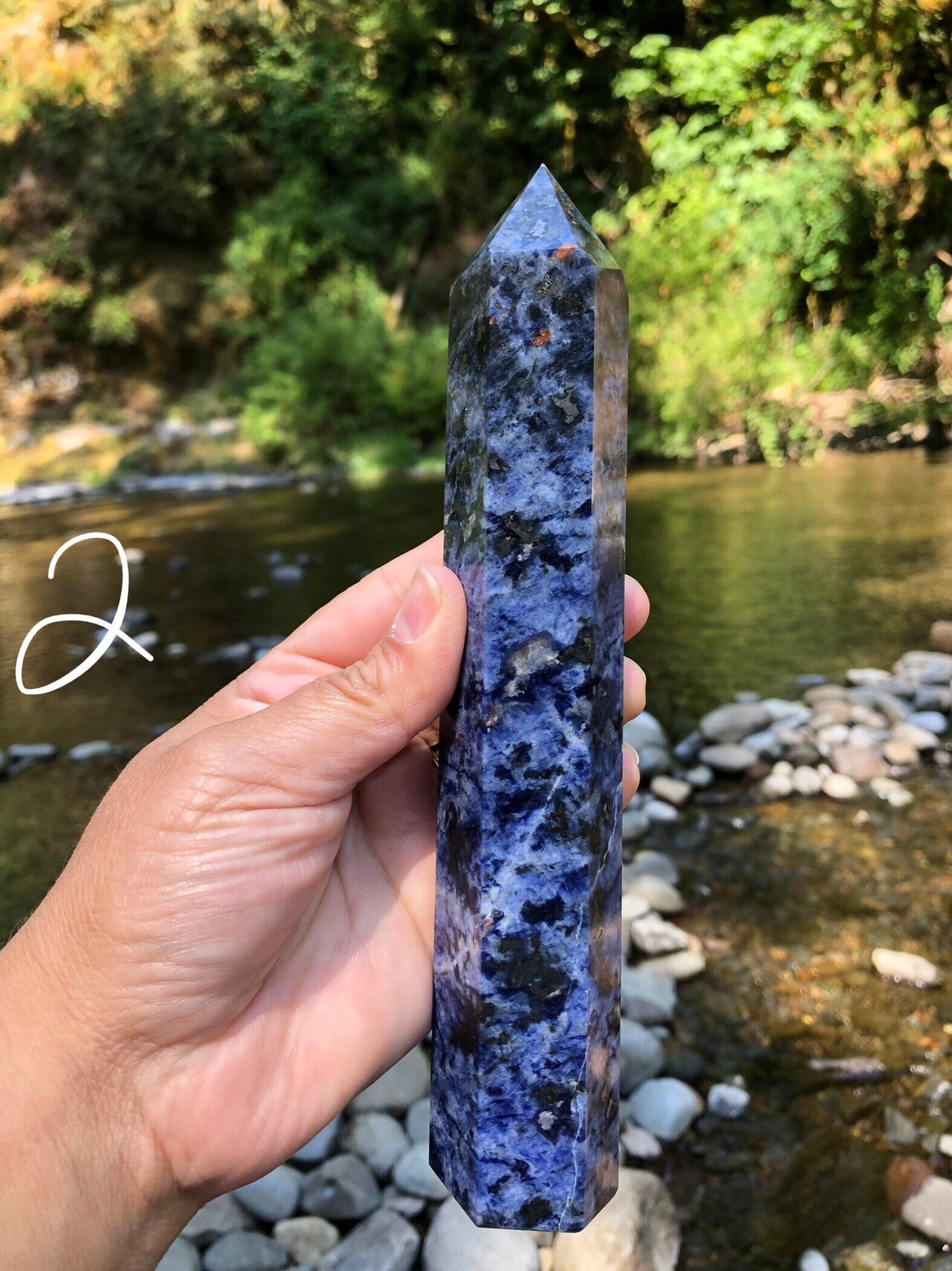 Sodalite Tower || Crystal Healing Tall & Skinny || Dark Blue || High Quality || Calm || Harmony || Reiki Stone || Chakras || Meditation