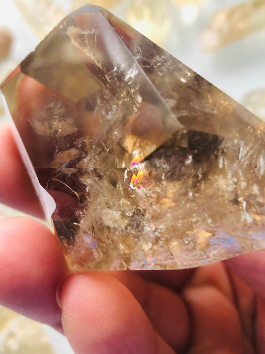 Smoky Citrine Free Form from Brazil || Rainbow inclusions || Alter Decor || Meditation tool || Esoteric || Witchy || Real Crystals