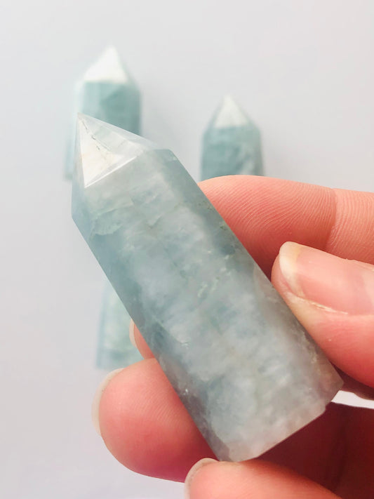 Beautiful Aquamarine towers || Aquamarine free standing points || Small Aquamarine tower