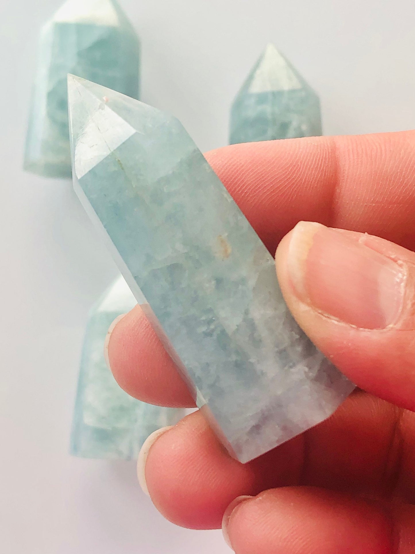 Beautiful Aquamarine towers || Aquamarine free standing points || Small Aquamarine tower