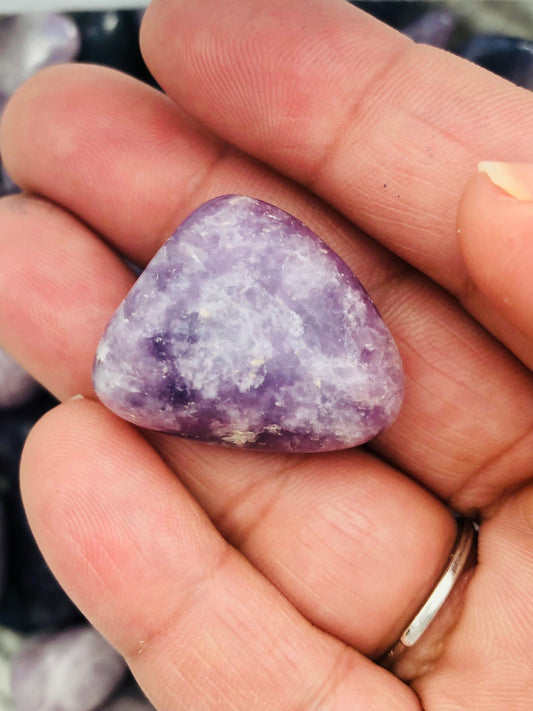Lepidolite|| ONE TUMBLED STONE || Pocket crystals || Meditation || Worry Stone ||