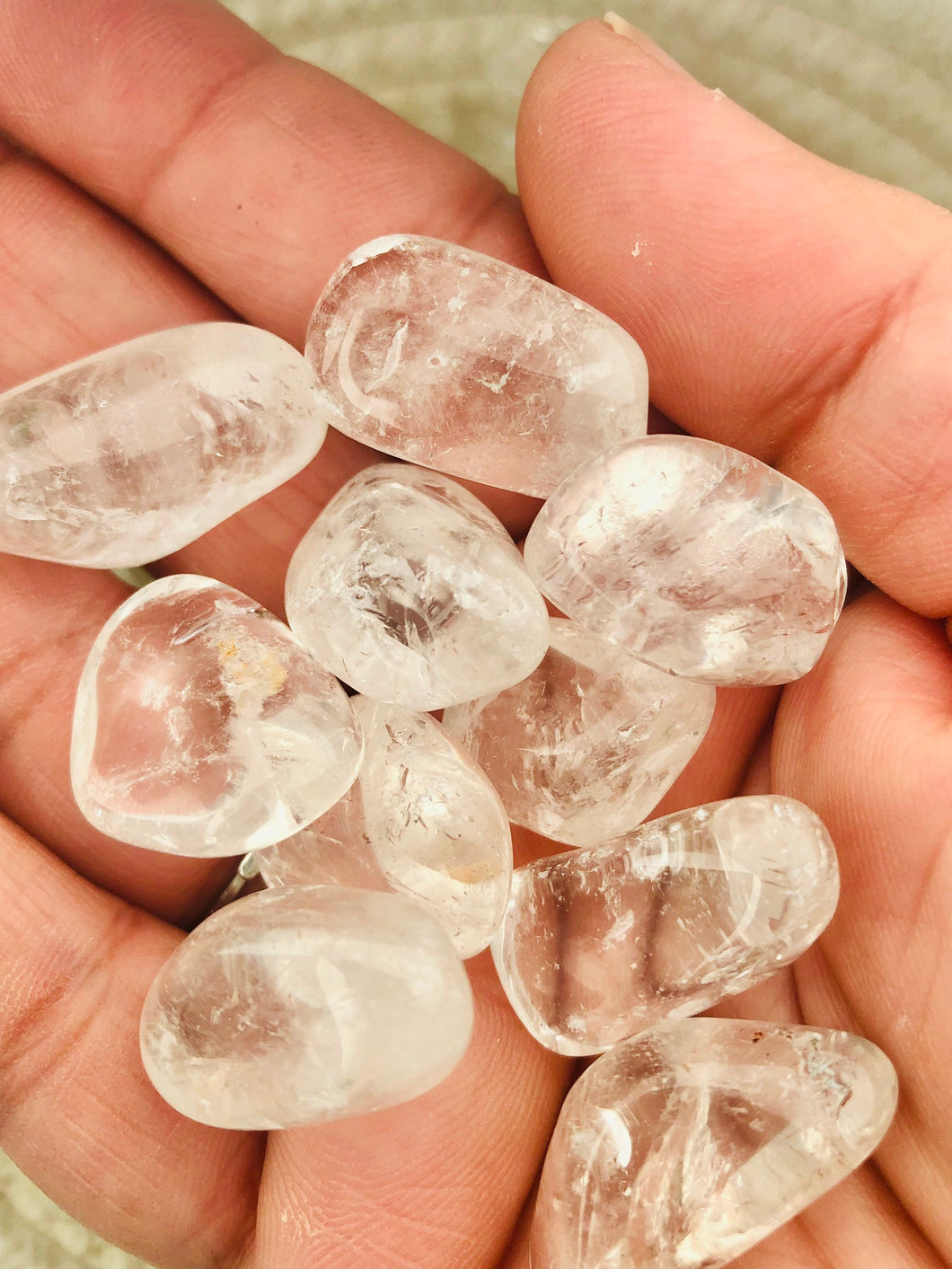 Clear Quartz ||  1 (ONE) TUMBLED STONE || Pocket crystals || Meditation || Worry Stone ||