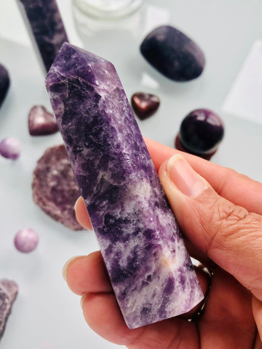 Lepidolite || Tower | Purple Aesthetic || Fairycore ||  Purple Mica || Mystical decor || cottagecore