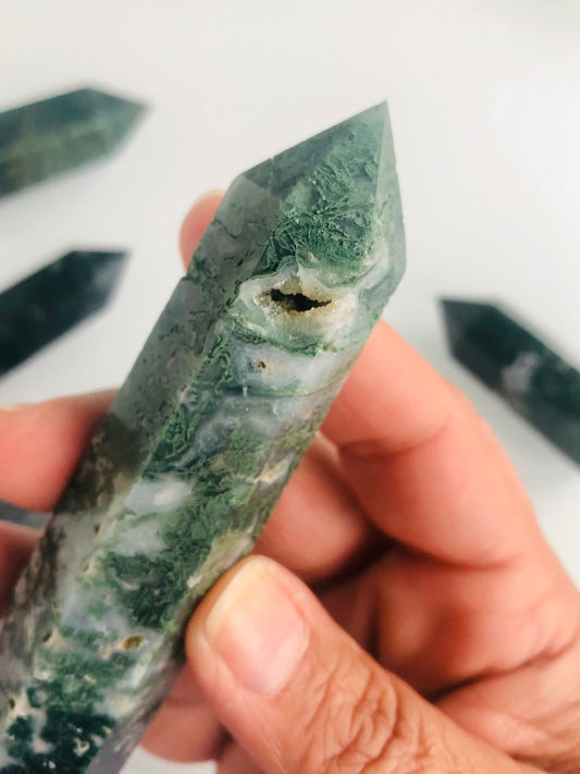 Moss Agate Tower || Earthy Aesthetic || Grounding energy || CottageCore || FairyCore || Boho Decor