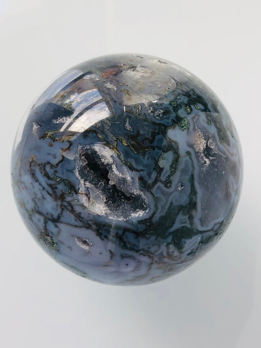 Moss Agate Sphere || Moss Agate crystals || Moss Agate with Druzy