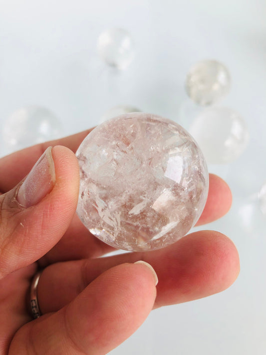 Small Clear Quartz Gazing Sphere || Gemstone, Orb, Ball Large Marble ||