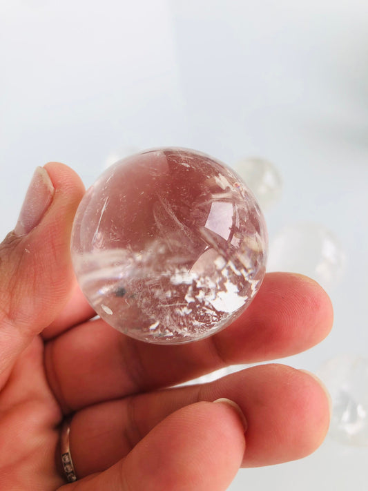 Small Clear Quartz Gazing Sphere || Gemstone, Orb, Ball Large Marble ||