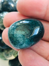 Load image into Gallery viewer, Moss Agate ||  ONE TUMBLE  || Pocket crystals || Meditation || Use as a  worry or companion stone ||
