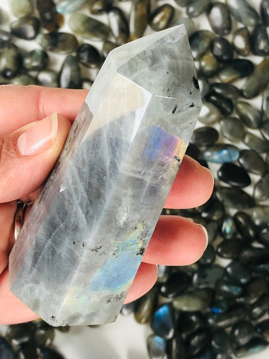 Labradorite Tower || Polished || Purple Flash || 6-sided || stone of transformation ||
