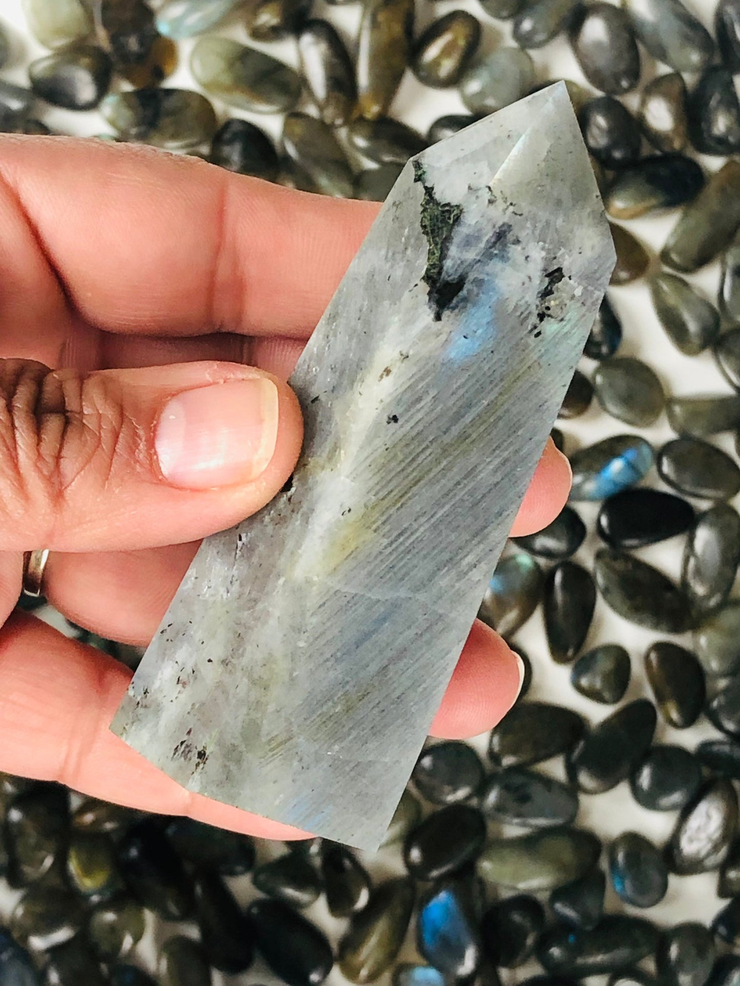 Labradorite Tower || Polished || Purple Flash || 6-sided || stone of transformation ||