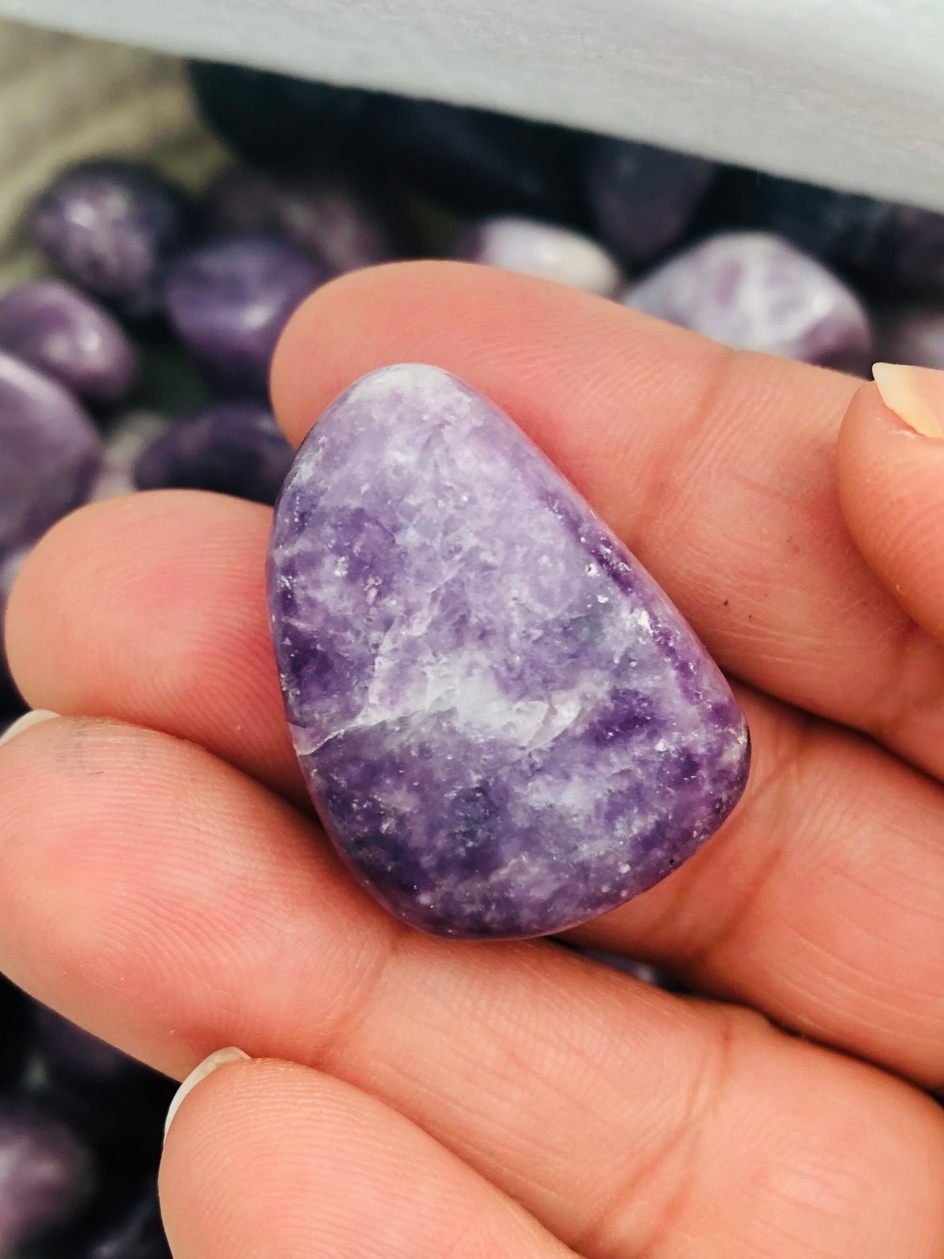 Lepidolite|| ONE TUMBLED STONE || Pocket crystals || Meditation || Worry Stone ||