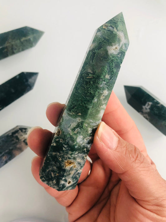 Moss Agate Tower || Earthy Aesthetic || Grounding energy || CottageCore || FairyCore || Boho Decor