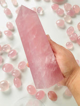 Load image into Gallery viewer, Rose Quartz Tower  || Beautiful Large Size  || High Quality ||Spiritual Décor || Metaphysical Crystal || Self-love || Feminine Energy ||
