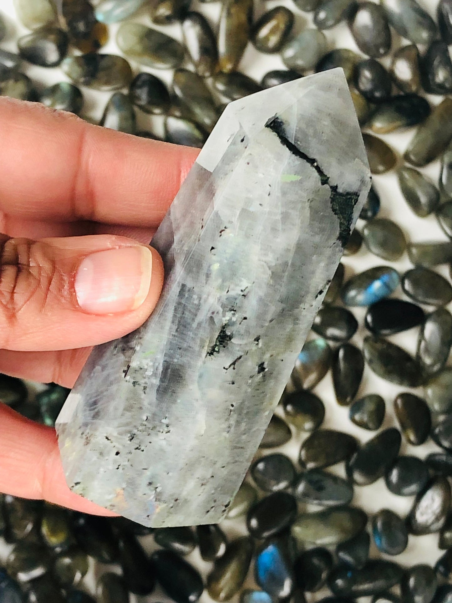 Labradorite Tower || Polished || Purple Flash || 6-sided || stone of transformation ||
