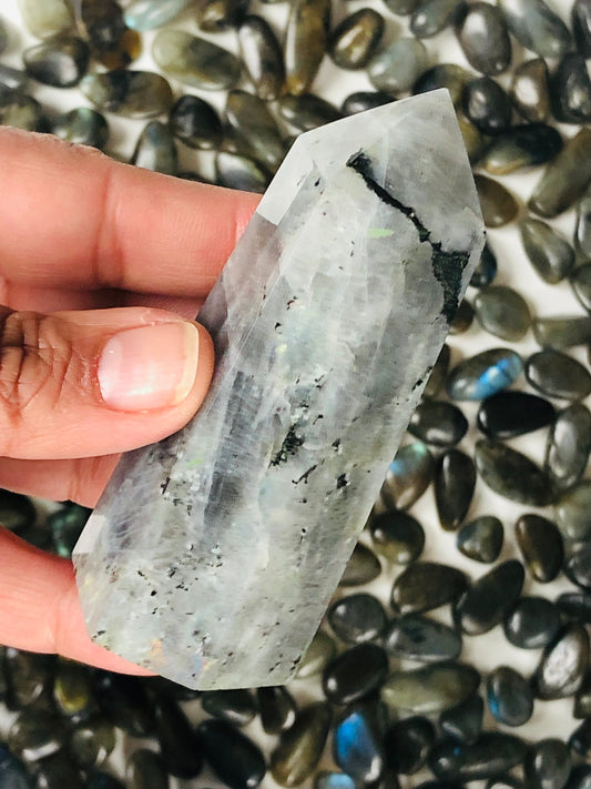 Labradorite Tower || Polished || Purple Flash || 6-sided || stone of transformation ||