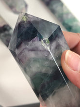 Load image into Gallery viewer, Rainbow Fluorite Double Terminated || High quality || incredible rainbow inclusions!
