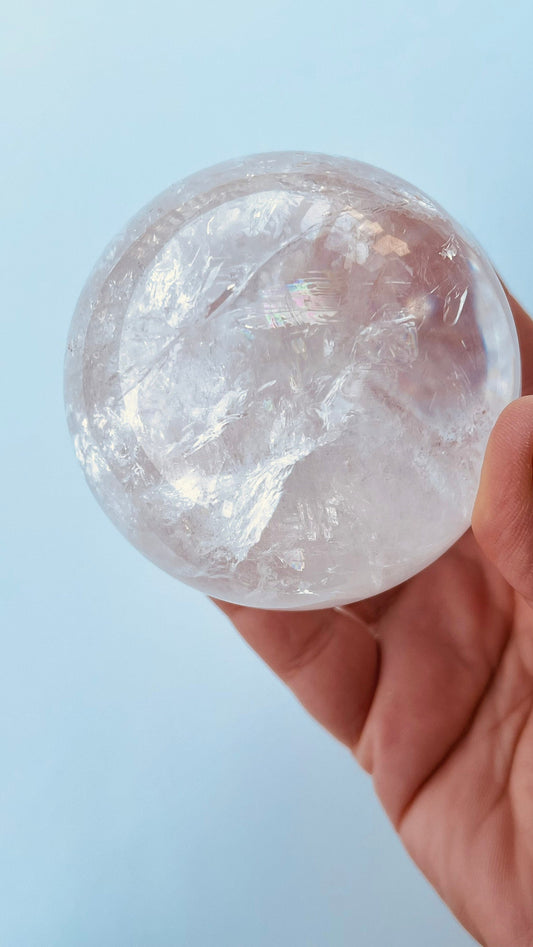 Large Clear Quartz Gazing Sphere || Gemstone, Orb, Ball || Approximately 75mm (almost 3 inches) .67 kilos (1.4 pounds)