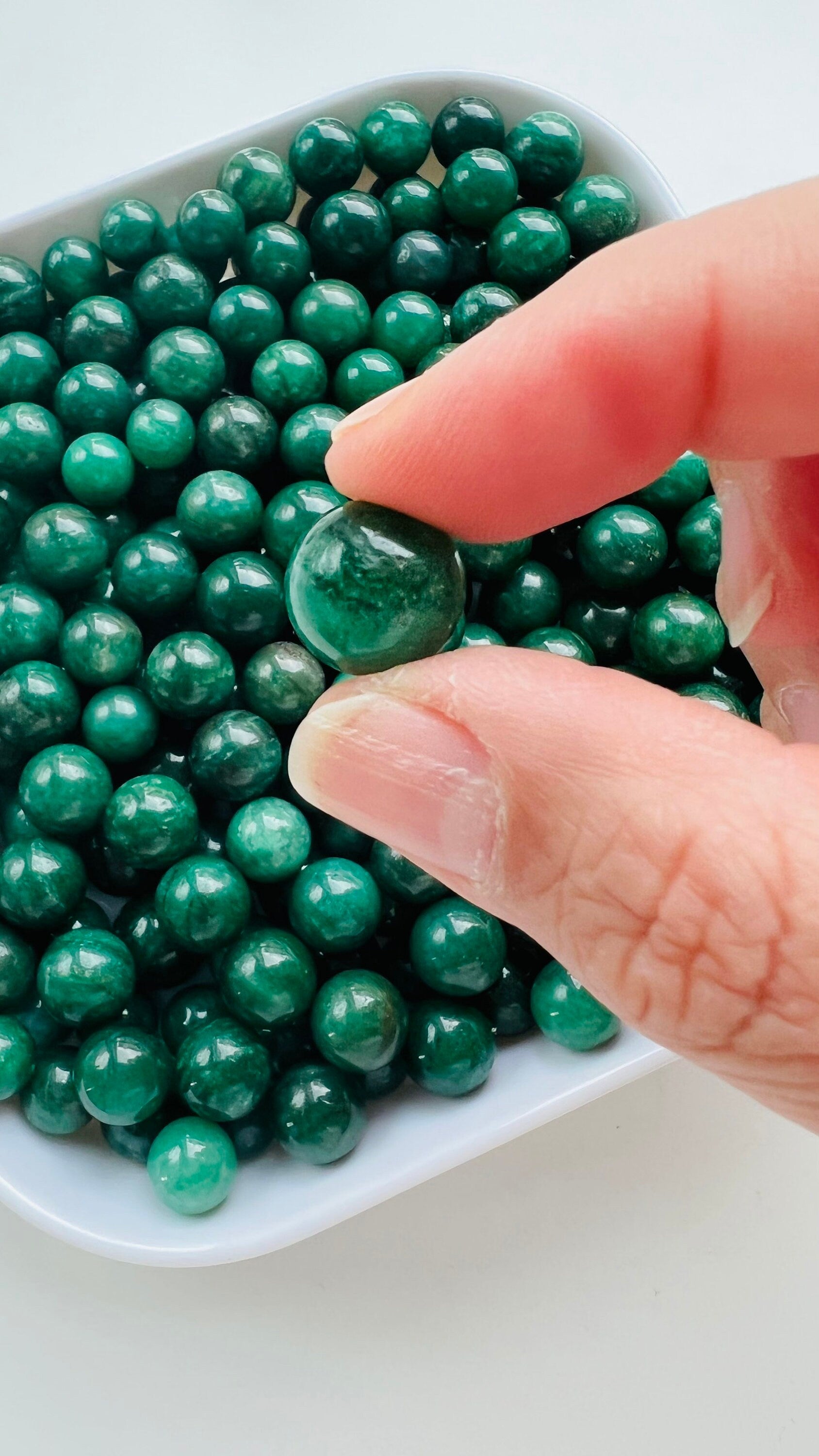MINI Green Aventurine Sphere || Tiny Marbles || 10 - 15mm ||