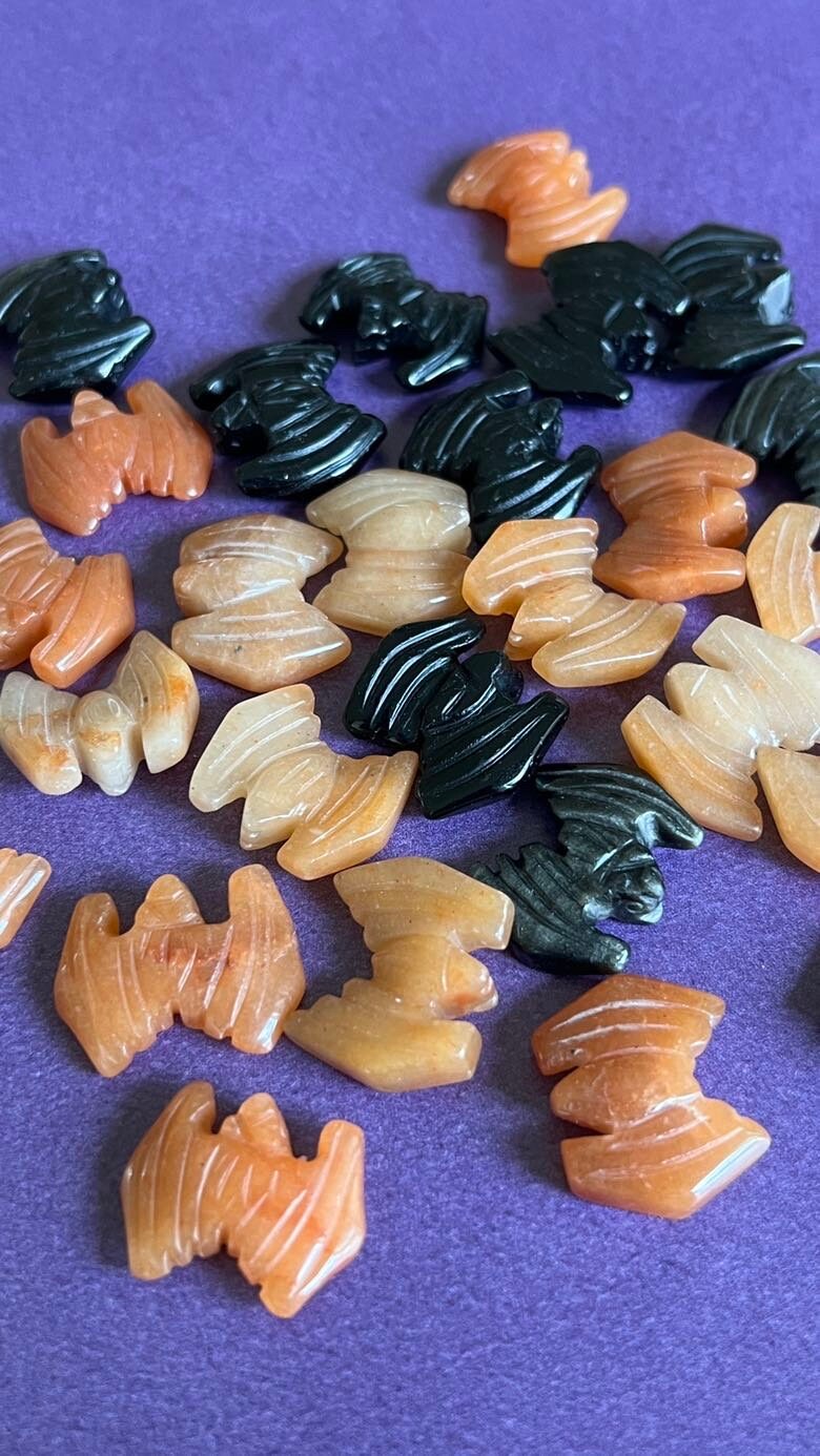 The SPOOKY EDITION Mini Mix 3 oz of random Crystal Minis, Spheres, Moons, Stars, Bats, Bones, Towers, Skulls, Flames & more!