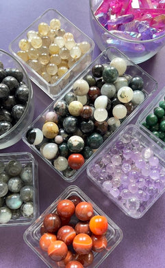 The SPOOKY EDITION Mini Mix 3 oz of random Crystal Minis, Spheres, Moons, Stars, Bats, Bones, Towers, Skulls, Flames & more!