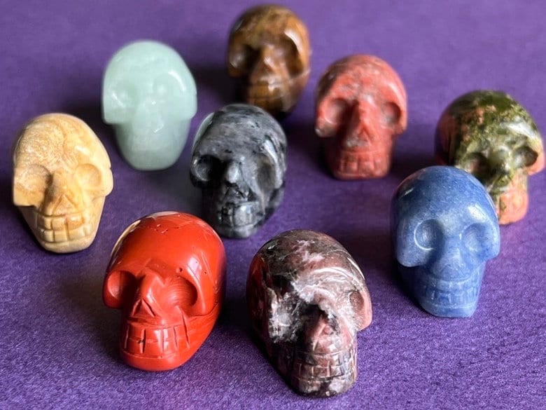 The SPOOKY EDITION Mini Mix 3 oz of random Crystal Minis, Spheres, Moons, Stars, Bats, Bones, Towers, Skulls, Flames & more!