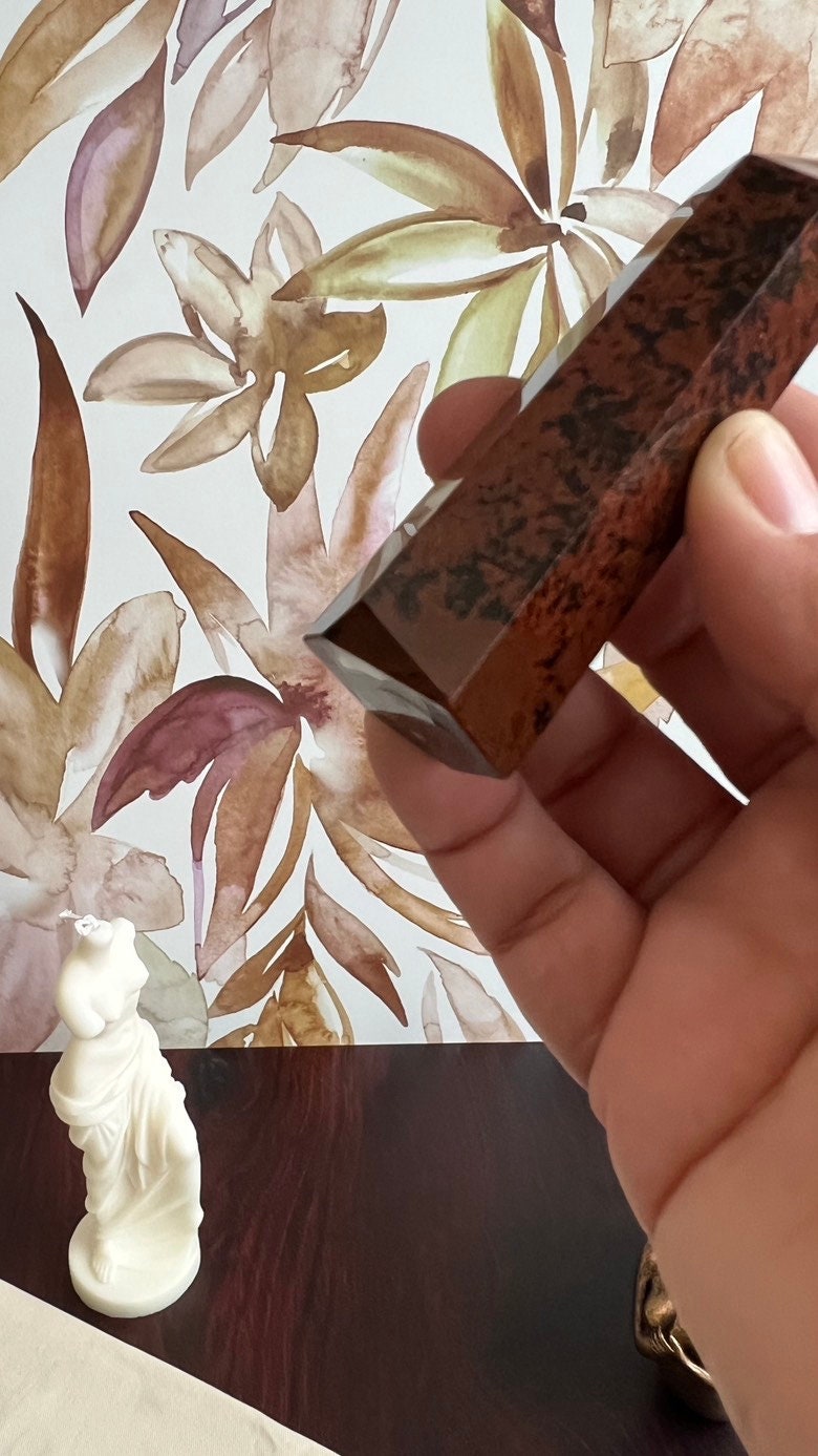 One (1) Beautiful Mahogany Obsidian 3 1/2 inch tower, 2.7 ounces AKA Red Obsidian & Mountain Mahogany. (ReO-T-2)