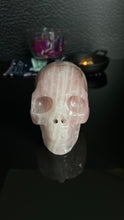 Load image into Gallery viewer, Beautiful Rose Quartz Skull. Approx 4 inches tall and 4 1/2 inches long. Weighs 2.6 pounds
