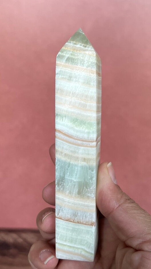 Pistachio Calcite healing crystals and stones