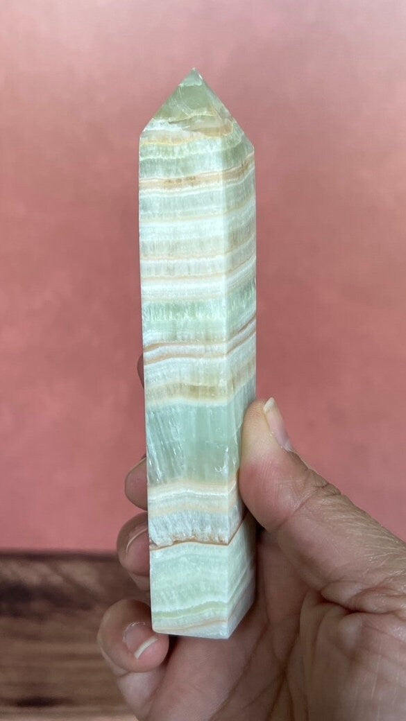 Pistachio Calcite healing crystals and stones