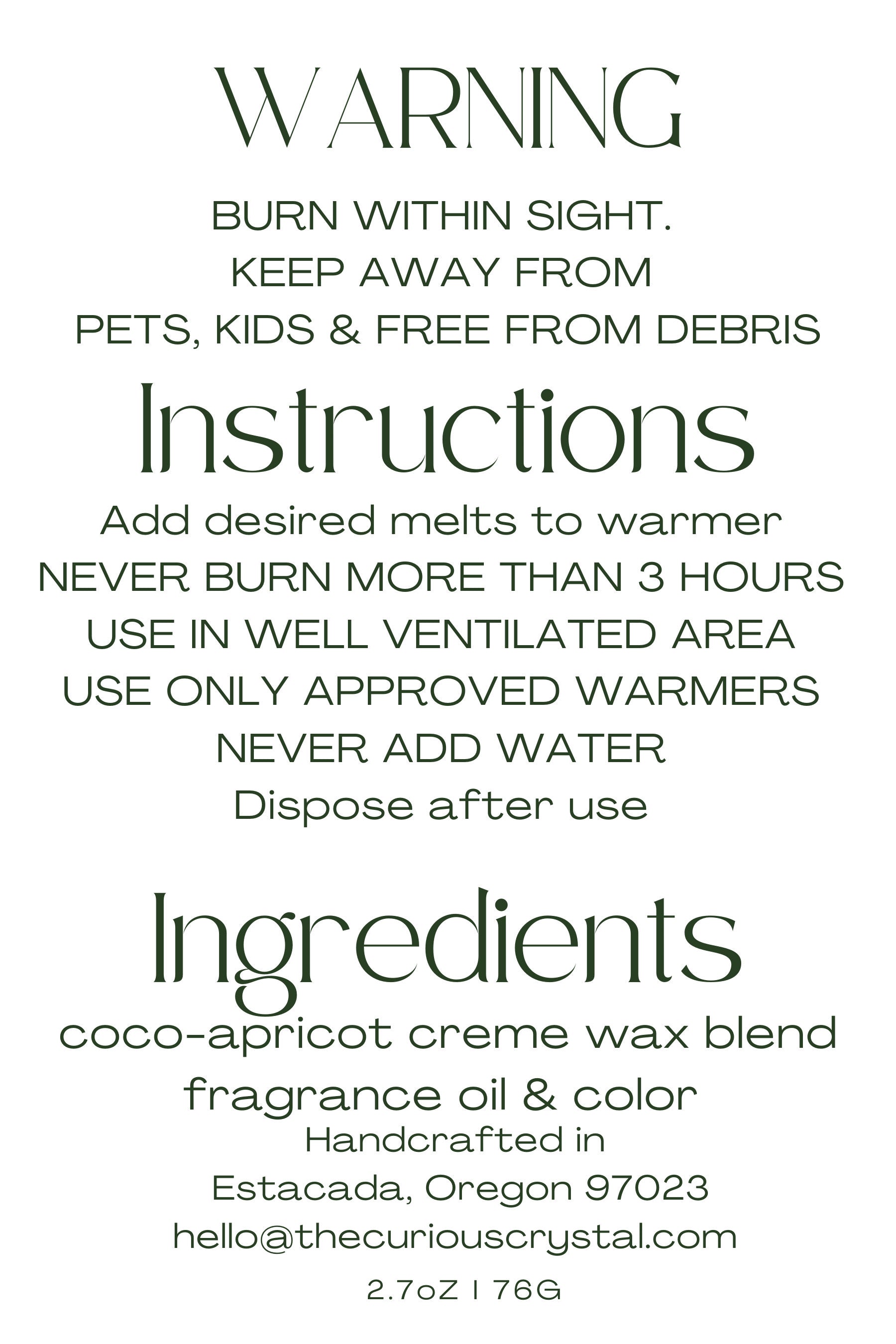 Wax Melts in clamshell, Multiple Scents Available